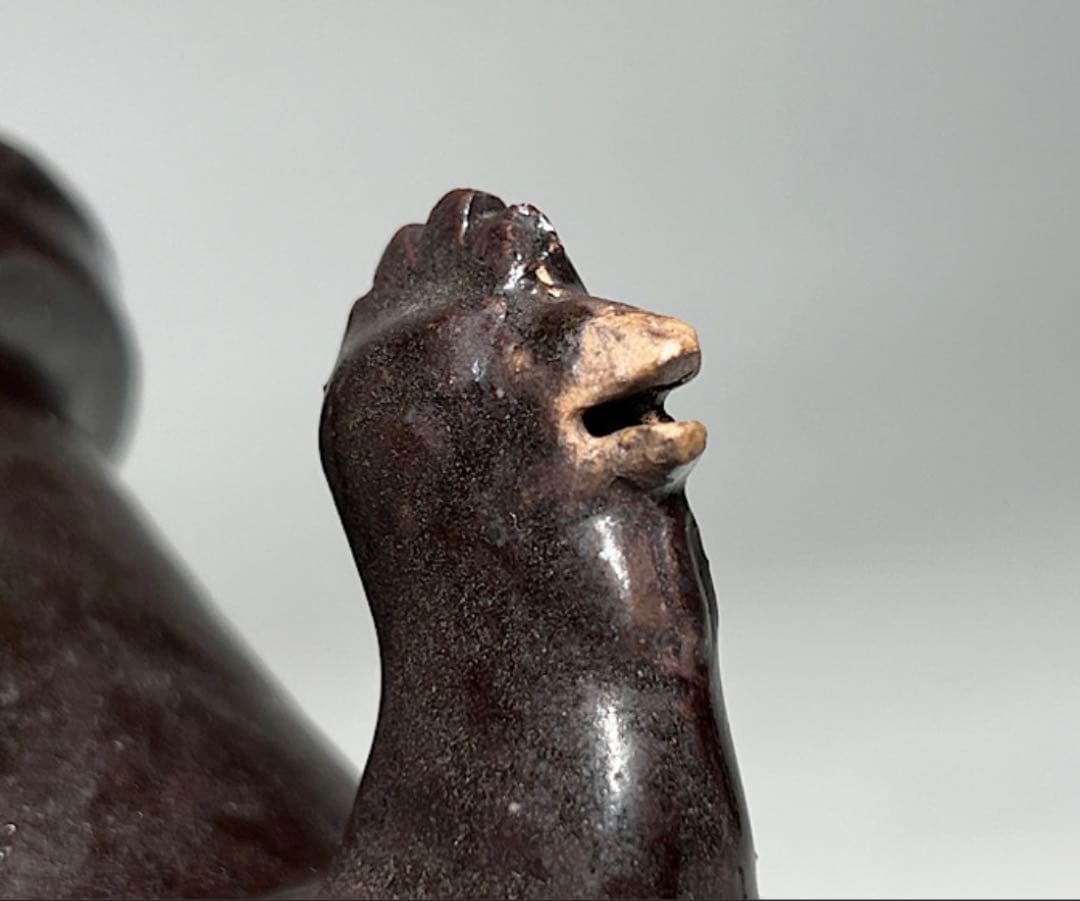 中国美術 黒釉 天鶏壺 てんけいこ 水差し 古玩