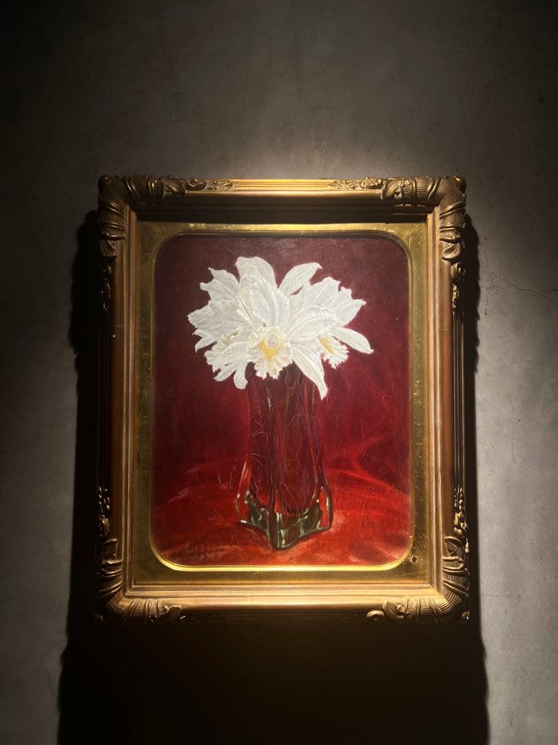 リアリズム 【らん】 肉筆油彩画 作者不詳