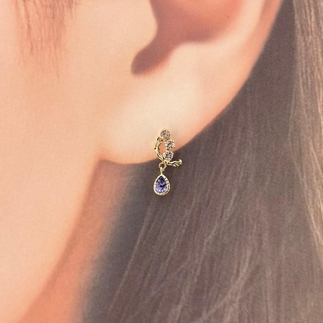 K10YG タンザナイト ホワイトトパーズ 天然石 イエローゴールド｜K10YG