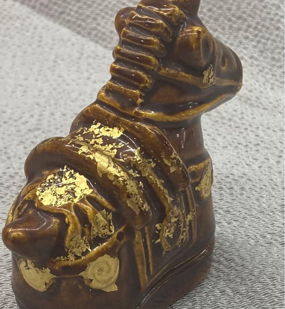 B80s 川崎和楽造「飾り馬 香合」共箱 干支 十二支 茶道具香道具