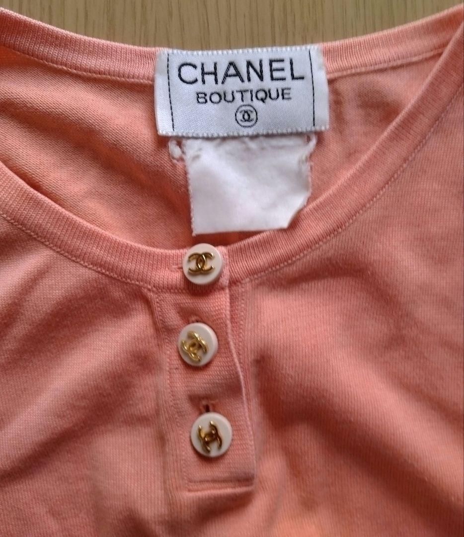 CHANEL ピンク タンクトップ ボタン付き サイズ42
