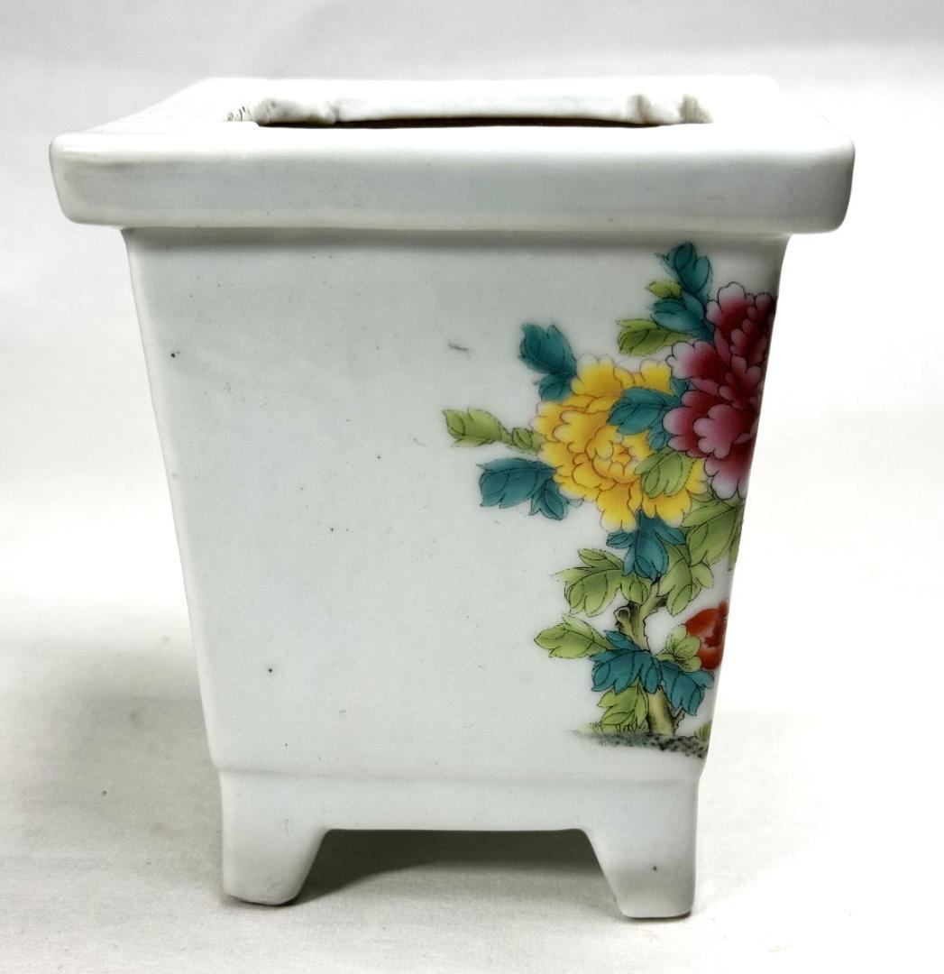 清 粉彩四角鉢 歴史唐物 琺瑯彩 伝世品焼物 ウブ品