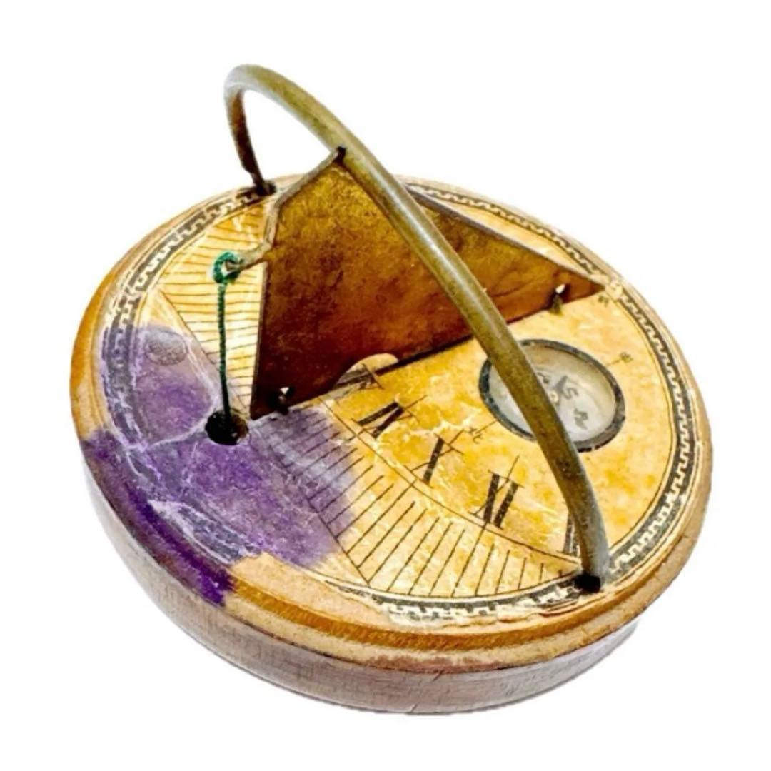 携帯日時計 明治時代 大正次代 方位磁石 コンパス 当時物 骨董品