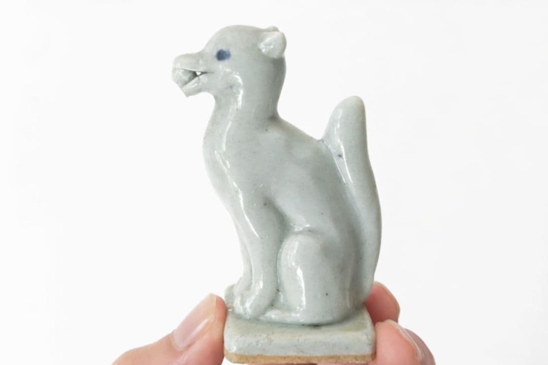 ラスト1体 白磁、 陶器の稲荷、狐 仏教美術 奉納、御深井焼 古伊万里