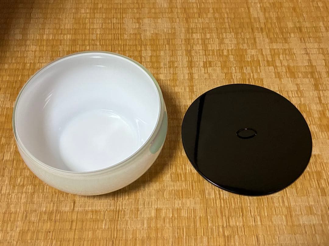 茶道具 ガラス 平水指 花押 永田宗伴書付 共箱 表千家 茶道具 注文 好