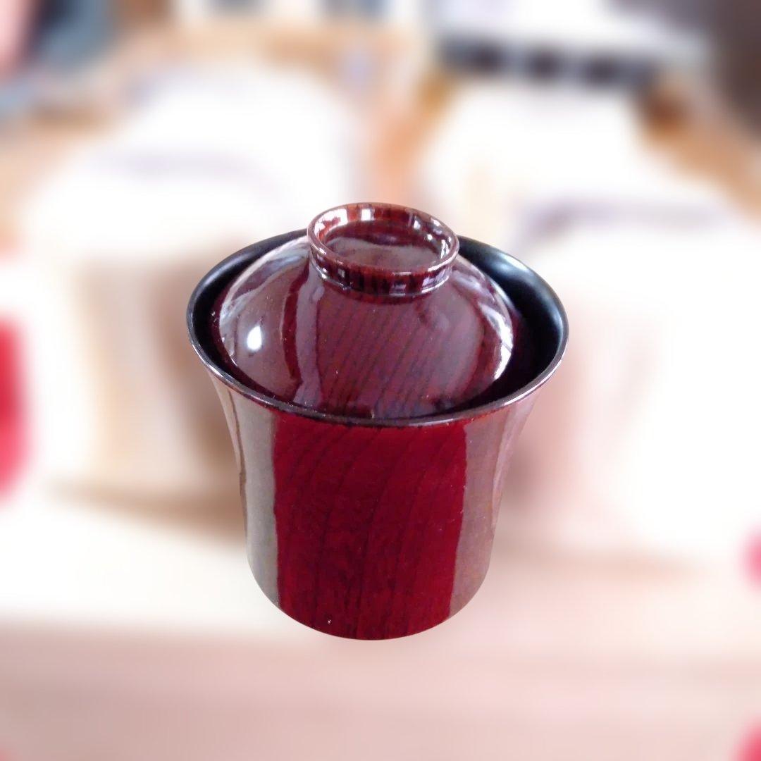 木製溜塗　箸洗椀五客　未使用品