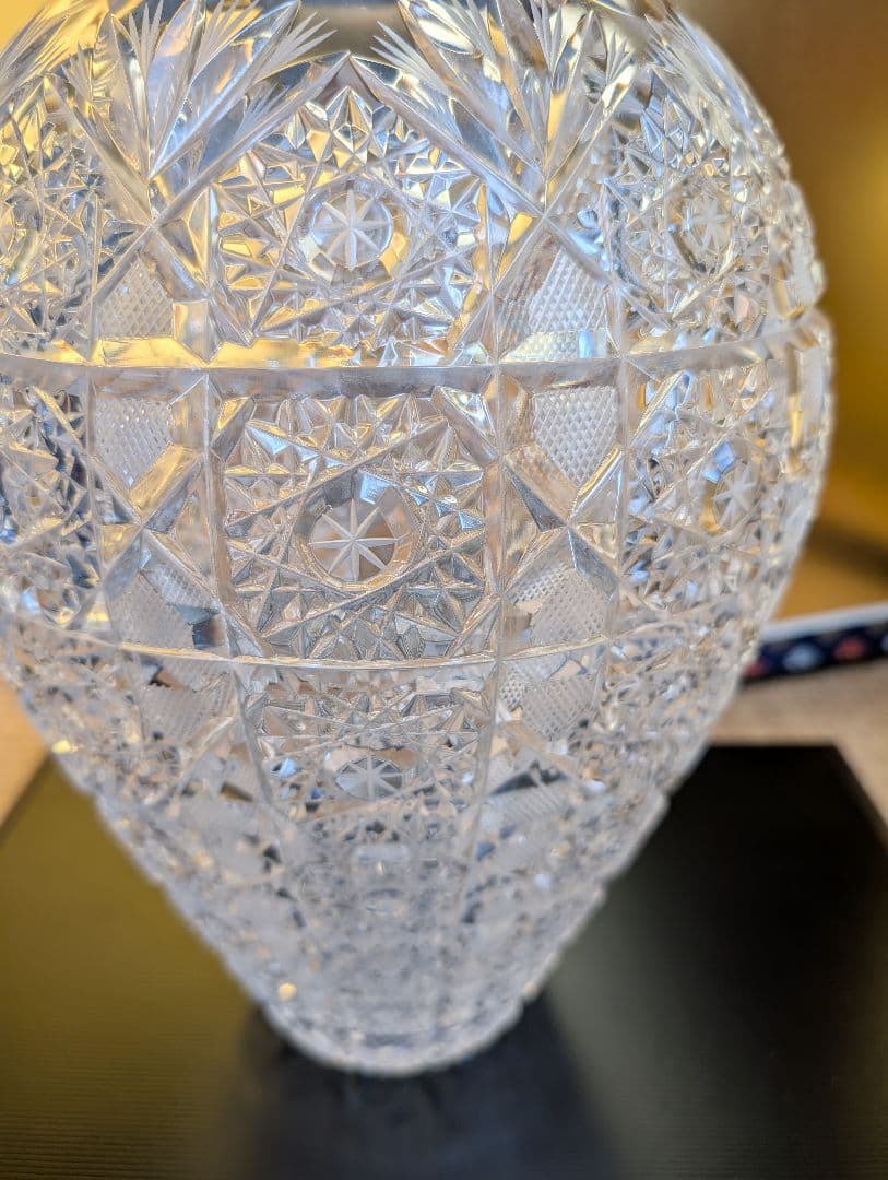 ガラス工芸 クリスタル 花瓶 ボヘミアン ボヘミアガラス フラワー