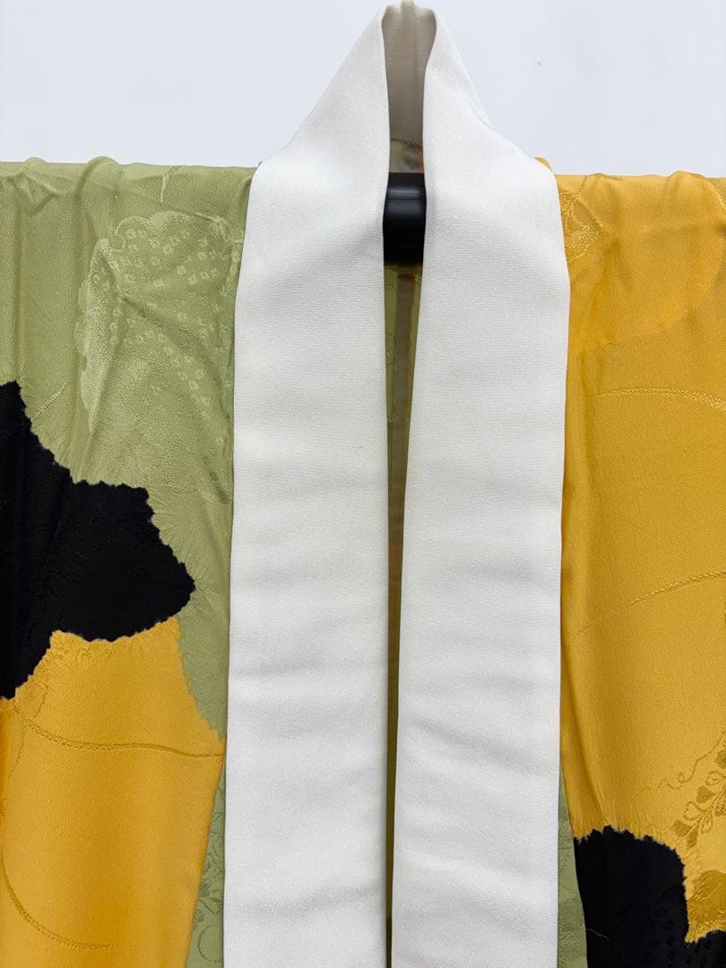 斉藤三才　成人式振袖　長襦袢付　着物　正絹　鳩／濃紺系《き676》#江戸小もーん