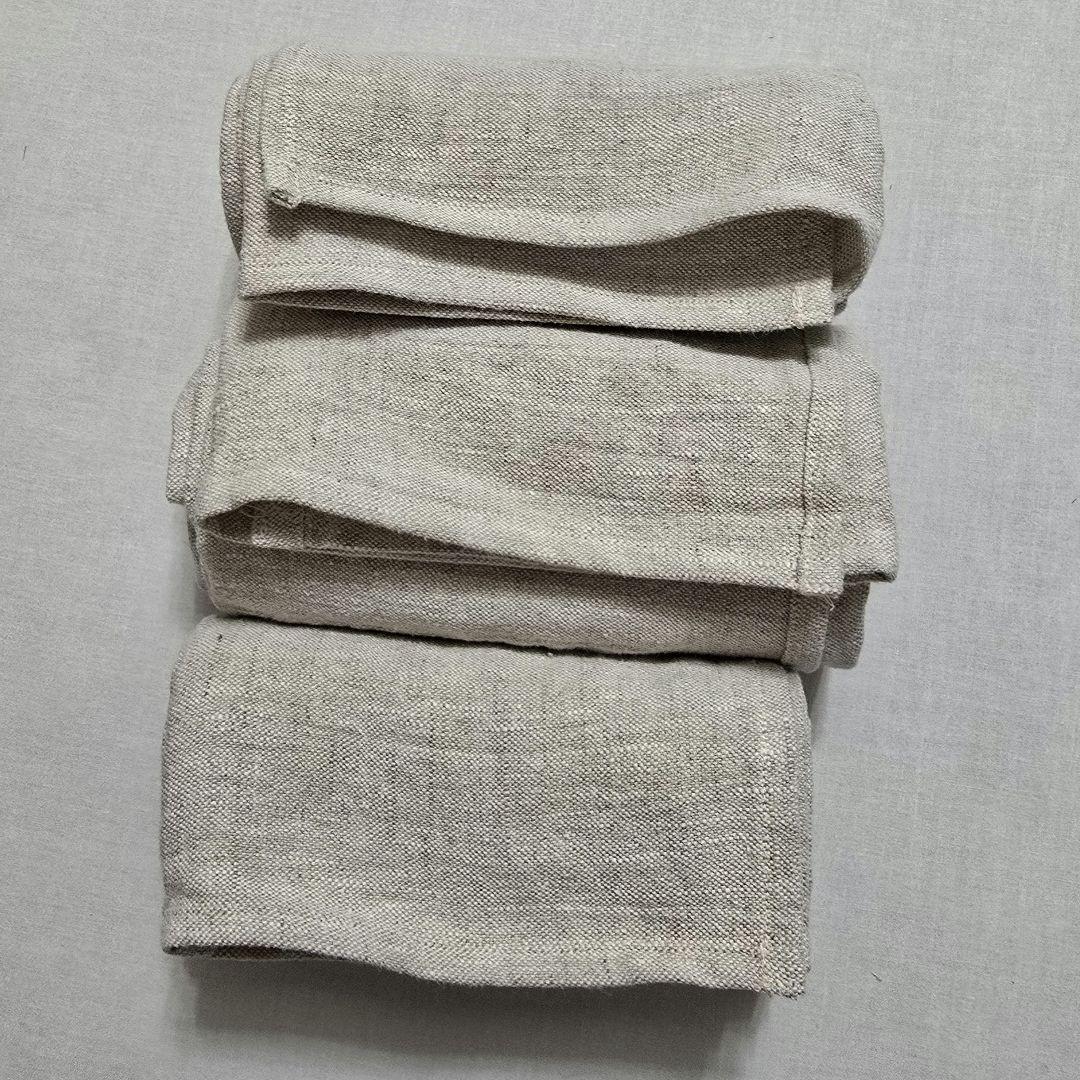 ミニバスタオル オーガニック リネン 生成 染め無 大 フェイスタオル