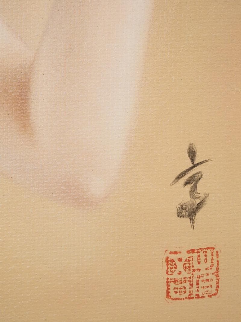 【新春売り】人物　裸婦像　油絵　高塚省吾　ハバネラ　F８　額付き　手描き　肉筆