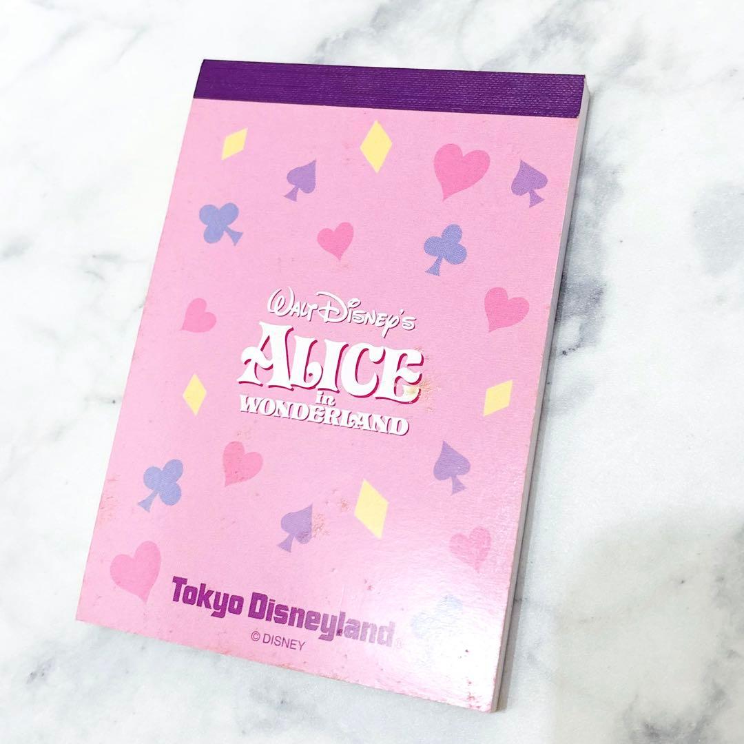 Disney 不思議の国のアリス ディズニーランド メモ帳 平成レトロ 希少