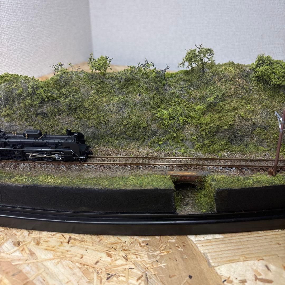 【ケースあり】Nゲージ 撮影背景 保管用ジオラマ -樹々の傍らを走る線路-