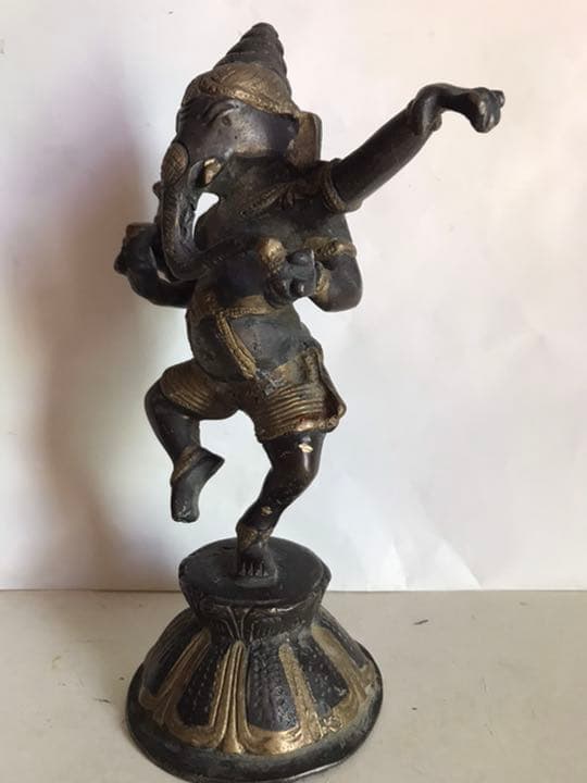 仏像，古銅製，時代物，辟邪，招財，細工細作，高2⃣️0⃣️.5⃣️cm，重1660克