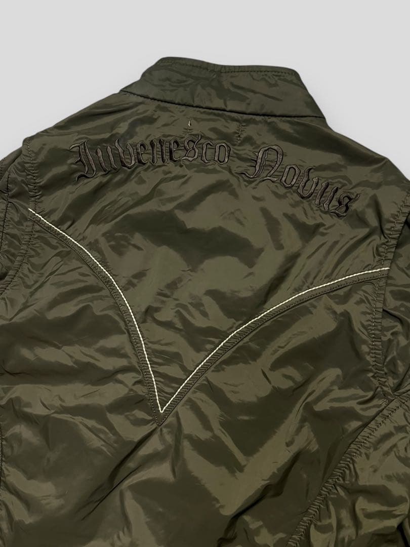 00s y2k Monarchy ナイロンライダース 刺繍 ジップアップ M