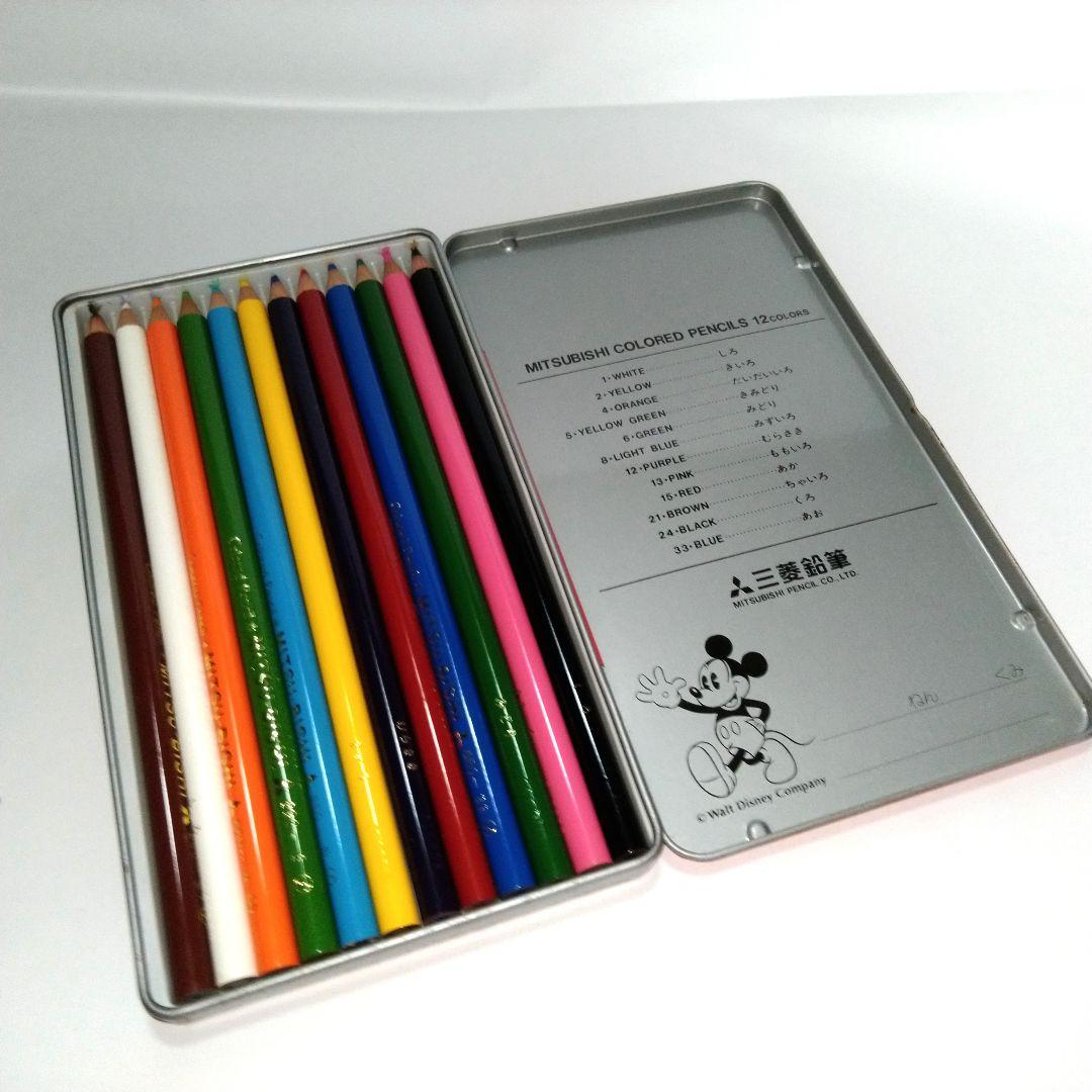 ☘ ミッキーマウス 三菱鉛筆 ディズニー 昭和レトロ 色鉛筆 12色