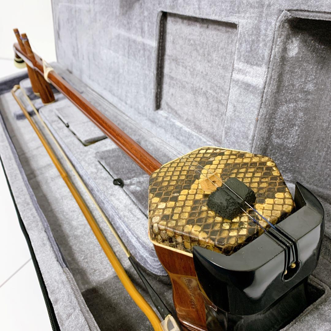 二胡 DUNHUANG 敦煌牌 上海民族楽器 ソフトケース 弓 本革 蛇皮