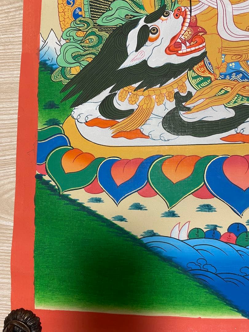 《 チベット密教　1点物 》 手描き　曼荼羅　クベラ　財宝神　宝蔵神　仏教　密教