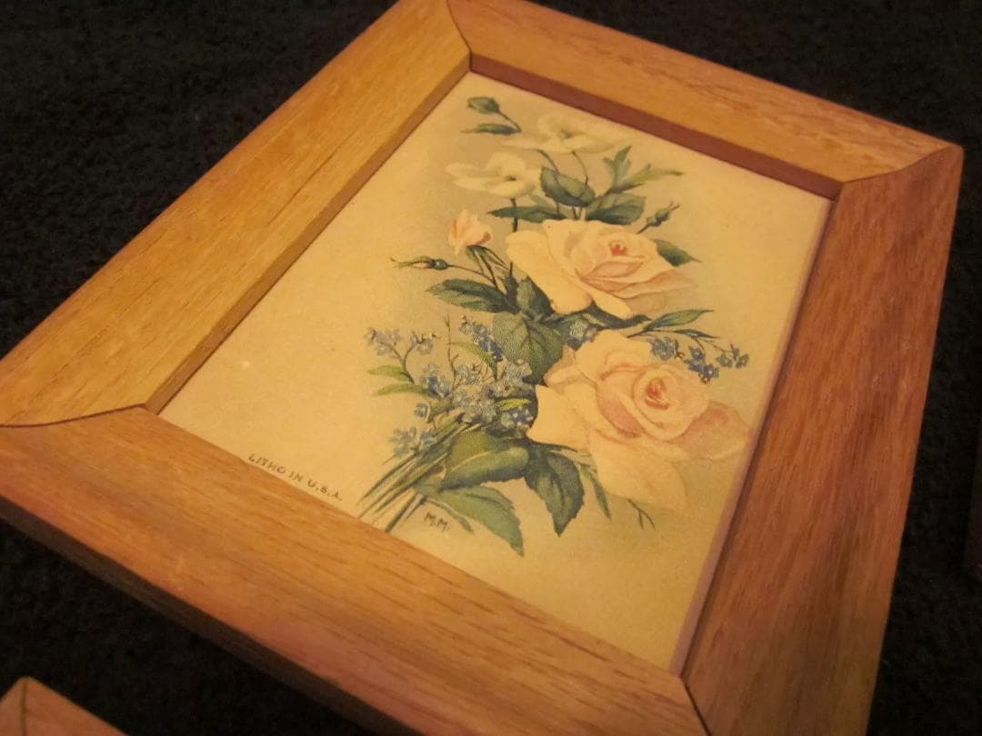 1950年代 メイドインUSA リトグラフコレクション4 個セットアートプリント