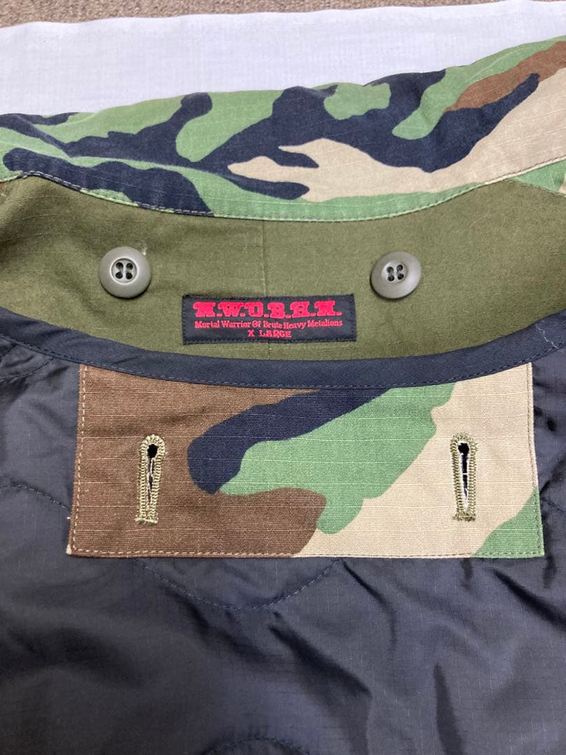 M.W.O.B.H.M キルティングライナー付き迷彩ジャケット XL