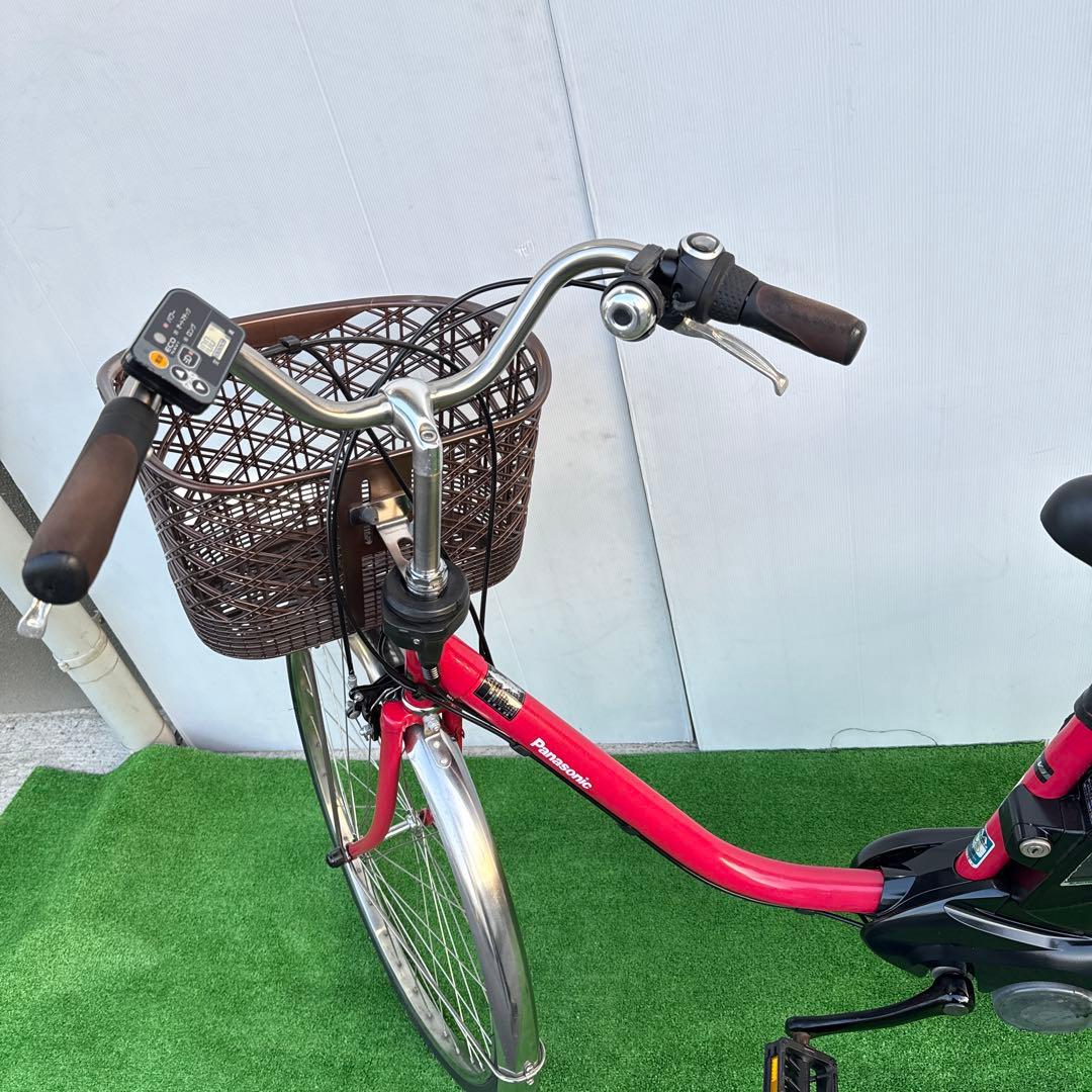 大阪府 Panasonic 電動アシスト自転車 赤 シティタイプ