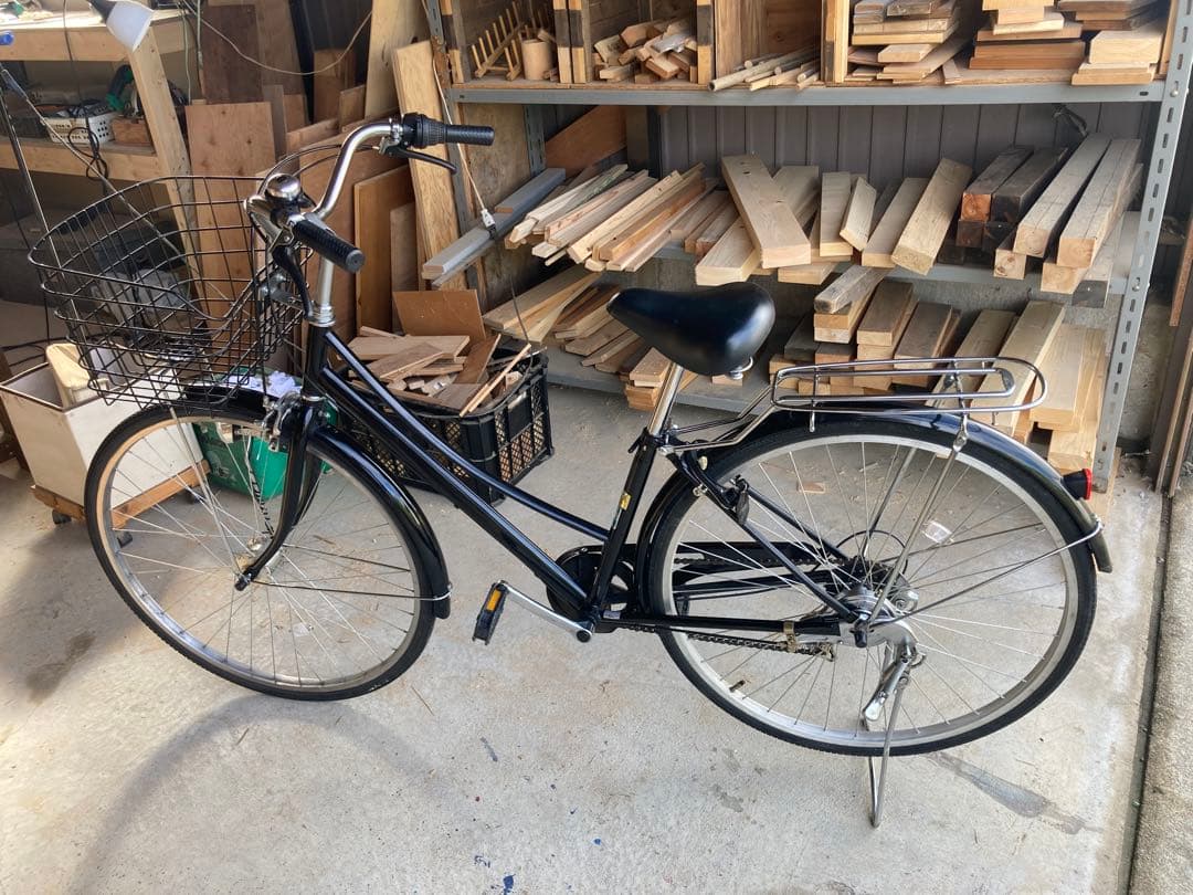 ママチャリ 自転車 シティサイクル 6速 前カゴ付き