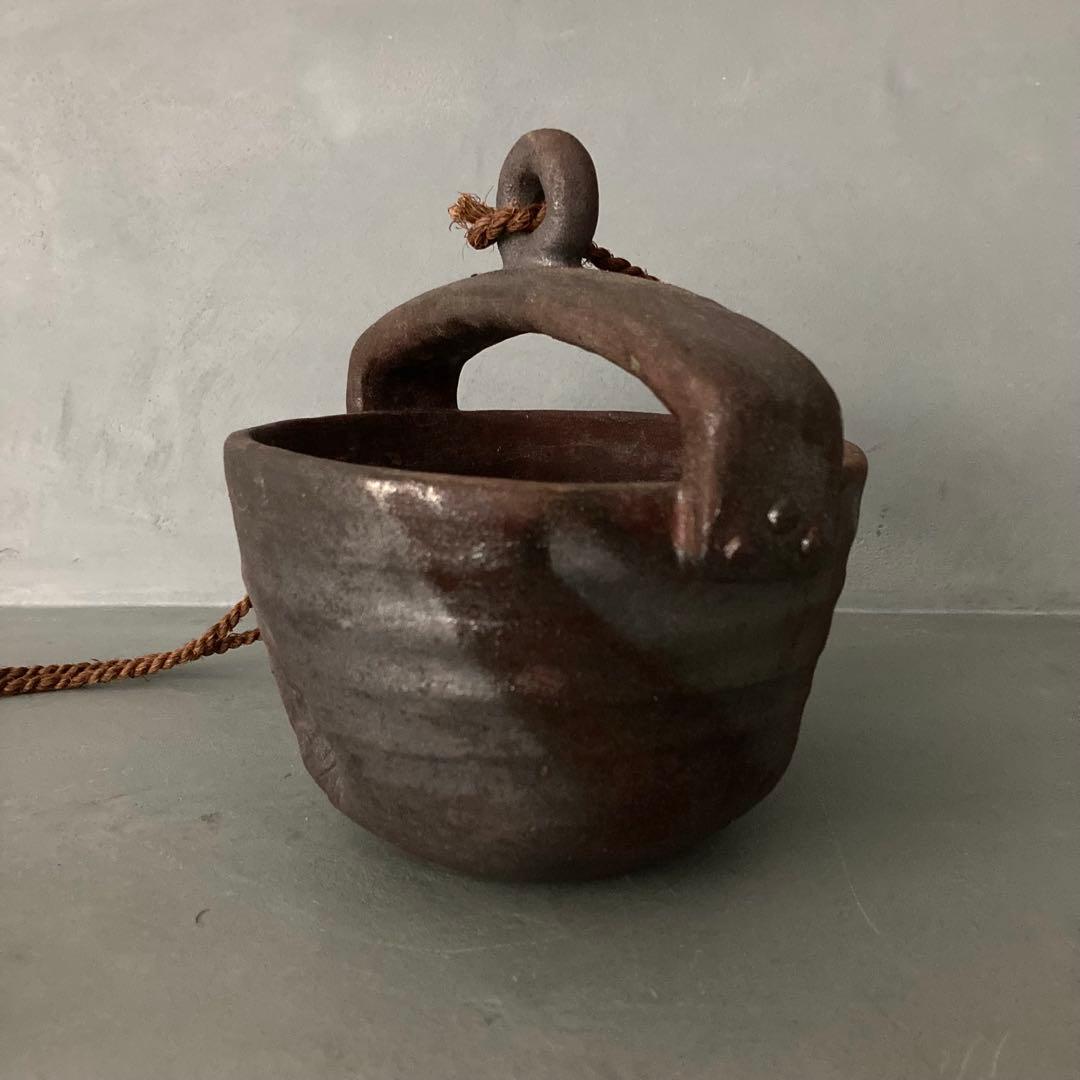 泉喜仙 大樋焼 釣瓶 花入 松雲窯 花器 - メルカリ