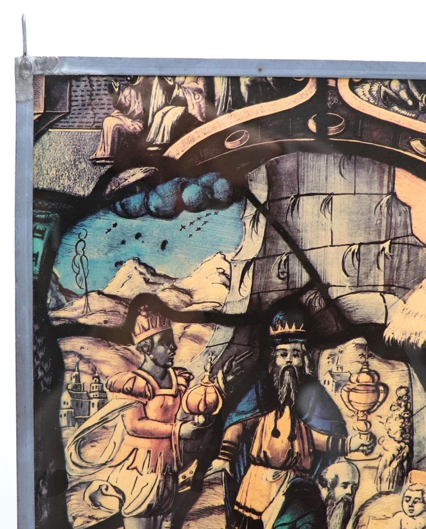 東方三博士の礼拝 ヴィンテージ ステンドグラス マギ キリスト 誕生