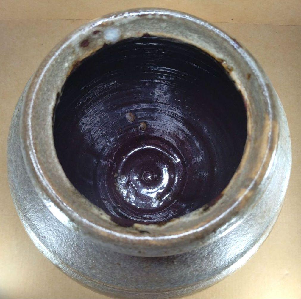 人間国宝 濱田庄司(浜田庄司) 掛分肩紐花瓶【濱田友緒識箱】