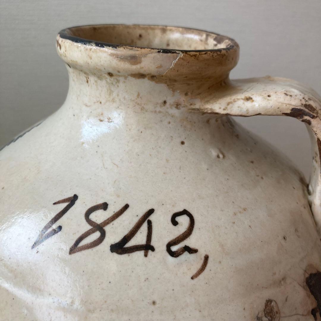 スペイン骨董 エル・ブエンタ・デル・アルゾビス窯 片手壺 水差し