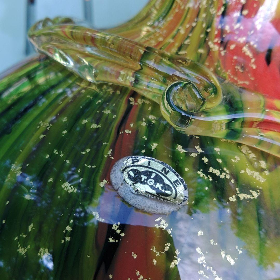 工芸品 ガラス花瓶 合わせガラス