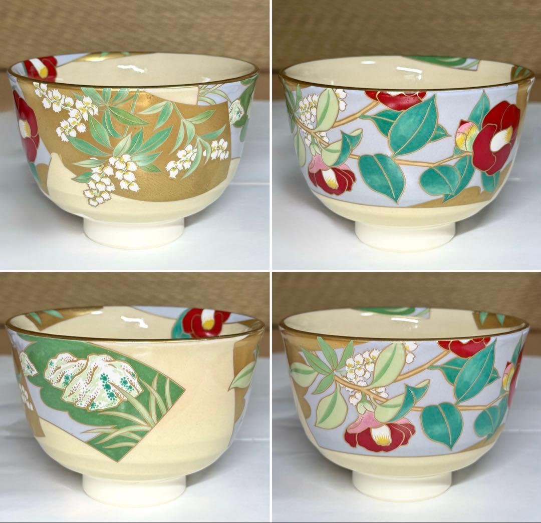 桑野むつ子 御所の花 十二ヶ月 京焼 茶碗 12点セット 栞付 抹茶碗