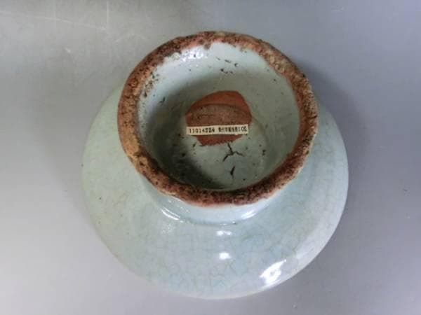 杯台■李朝後期 祭器壷 中国古玩 貫入青磁 馬上杯 酒杯台 時代物 骨董■