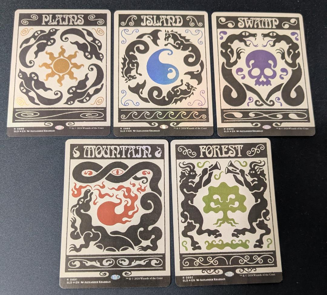 MTG Foil 基本土地5種(平地/島/沼/山/森) Secret Lair