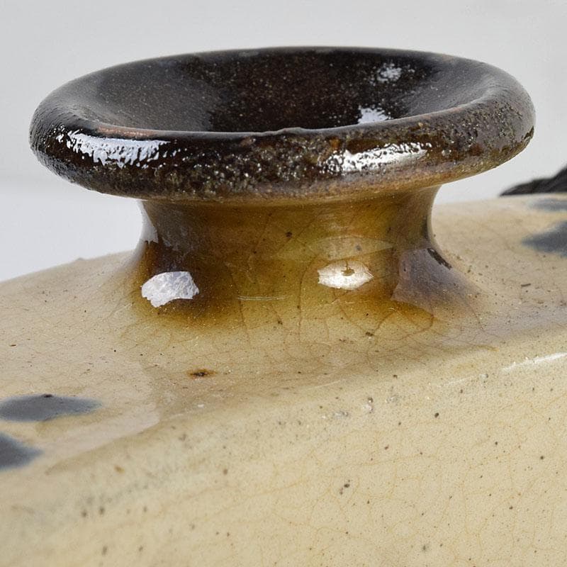 沖縄 琉球焼 壺屋焼 小橋川製陶所 仁王窯造 花文 抱瓶 共