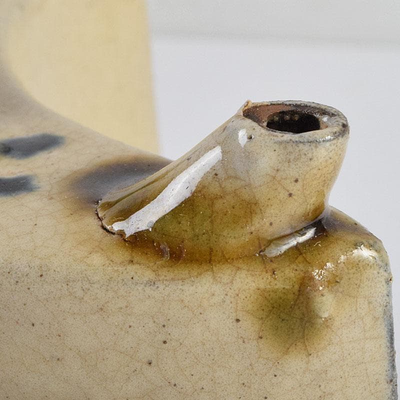 沖縄 琉球焼 壺屋焼 小橋川製陶所 仁王窯造 花文 抱瓶 共