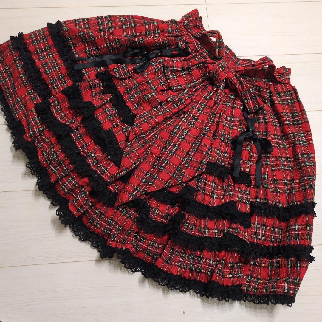 メタモルフォーゼ　ギンガムチェック フレアスカート