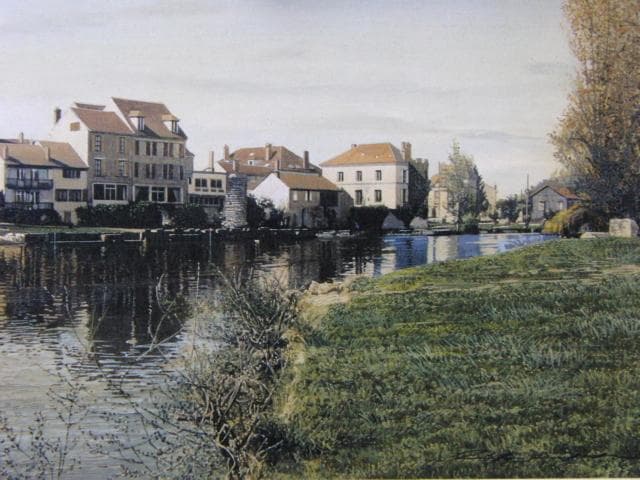 藤田西洋、モレー・エメラルドな空、希少画集画、新品高級額・額装付