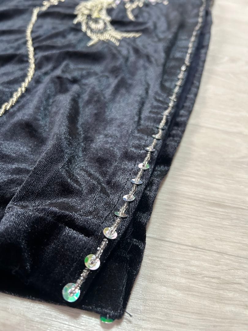 ベロア スパンコール チャイナドレス