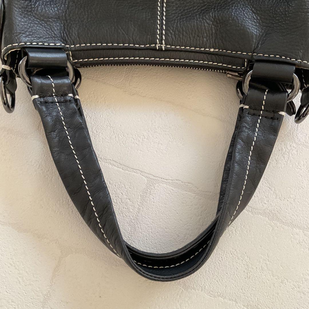 【美品】バーバリーショルダーバッグ オールレザー リバーシブル 黒 2way