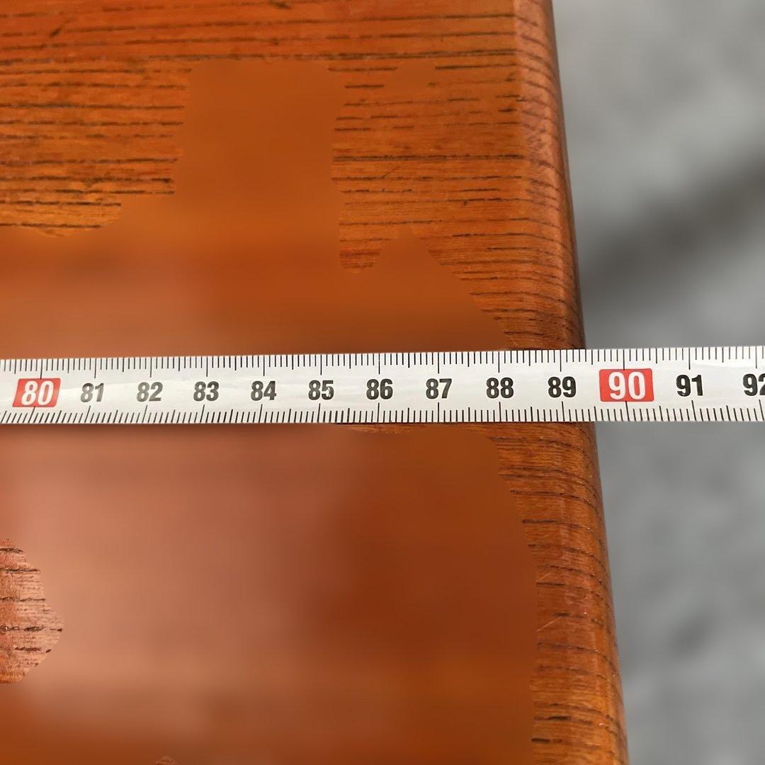 年代物 欅一枚板 文机 ダークブラウン 2引き出し 年代物 欅一