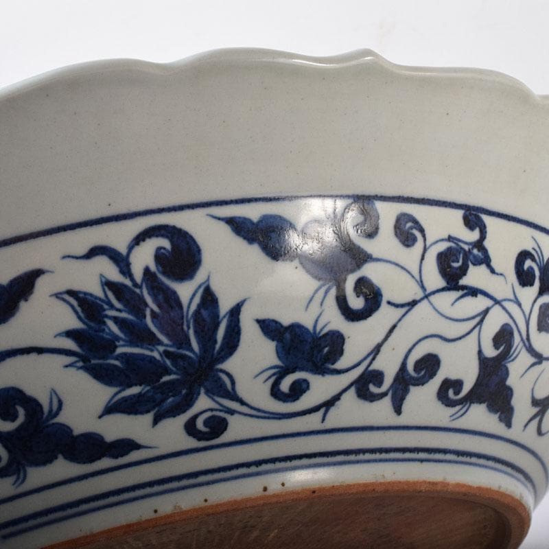 中国 青花 山水麒麟文盤 大皿 輪花皿 直径約41㎝ V 7324C - メルカリ