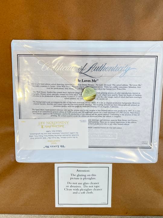 ウォルト・ディズニー　リトルマーメイド セリセル「He Loves me 」