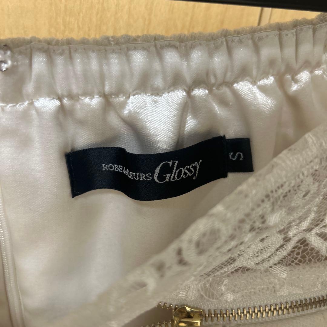 Glossy レースオフショルダードレス S