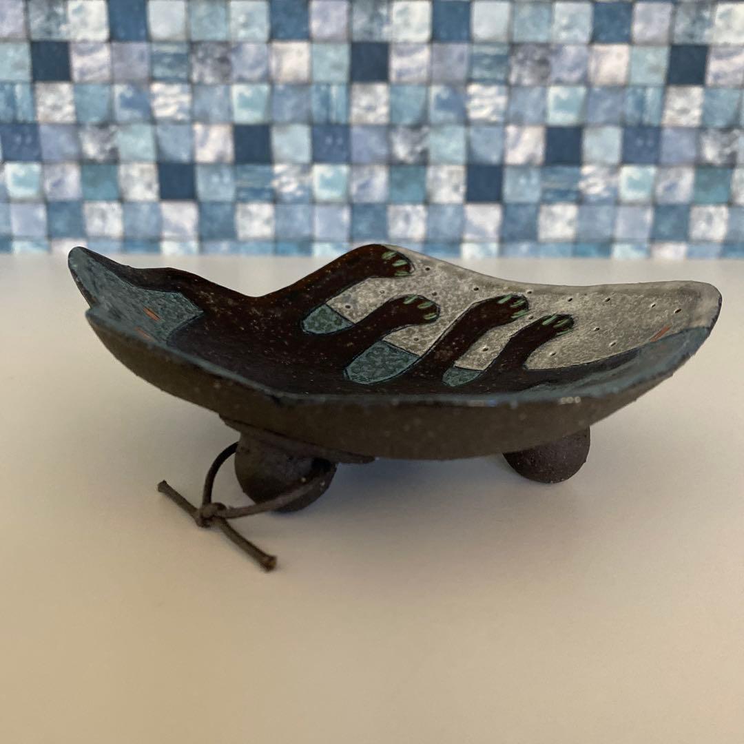 志村 観行＊海座工房＊猫・黒猫＊豆皿・飾り皿