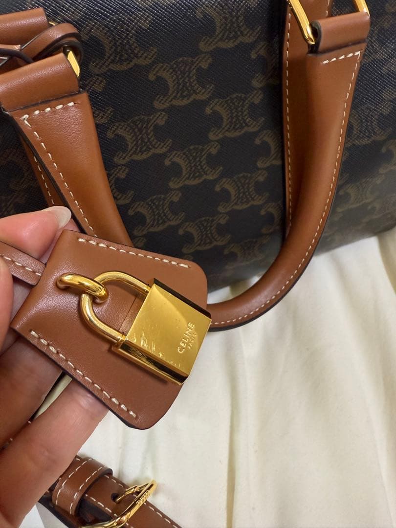 CELINE バッグミディアム ボストン / トリオンフキャンバス＆カーフスキン