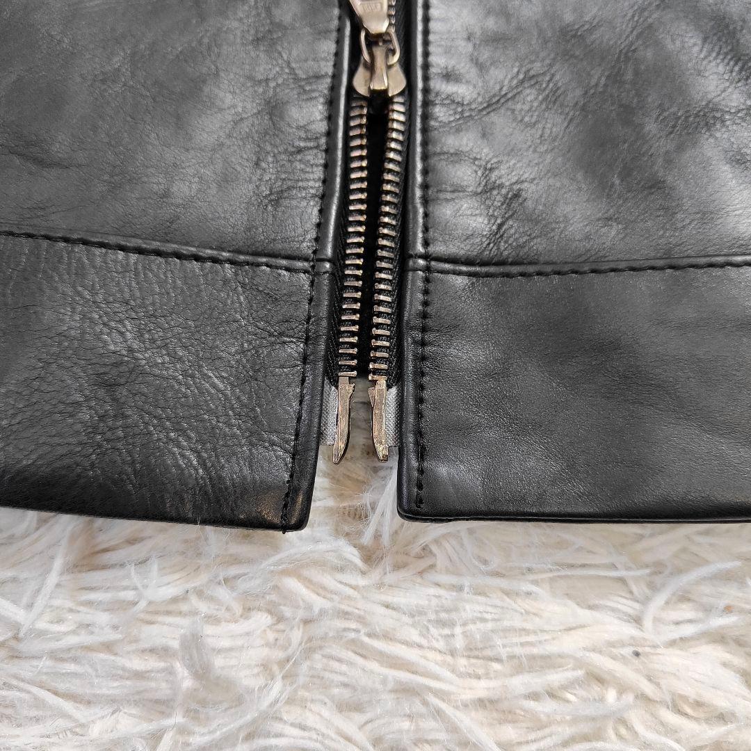 廃盤】wjkブラックレザーシングルライダースジャケット 牛革 Mの通販は