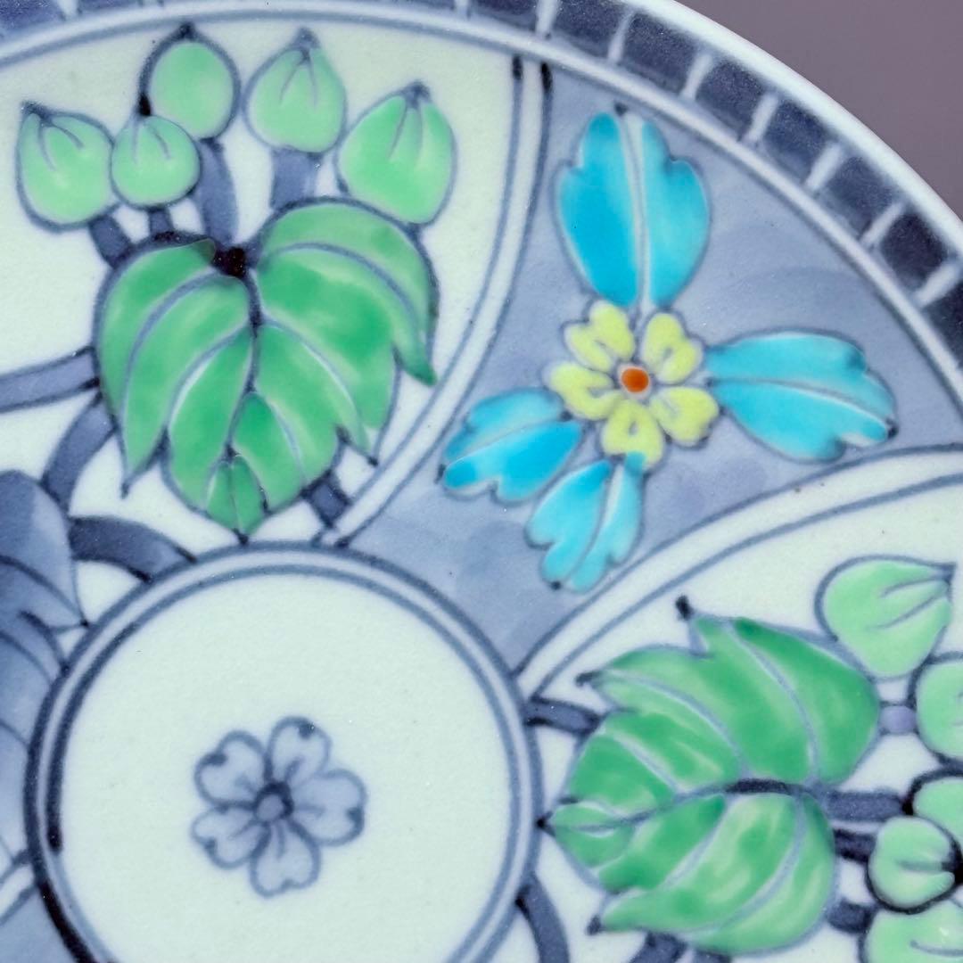 五代 佐藤走波 七十五才 染錦牡丹文カップ＆ソーサー コレクター放出品