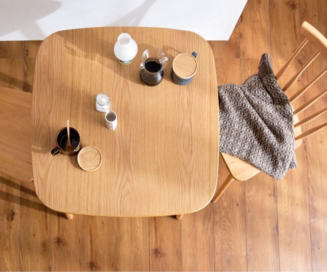 ダイニングテーブル オーク 75×75cm 2人用 高さ70cm