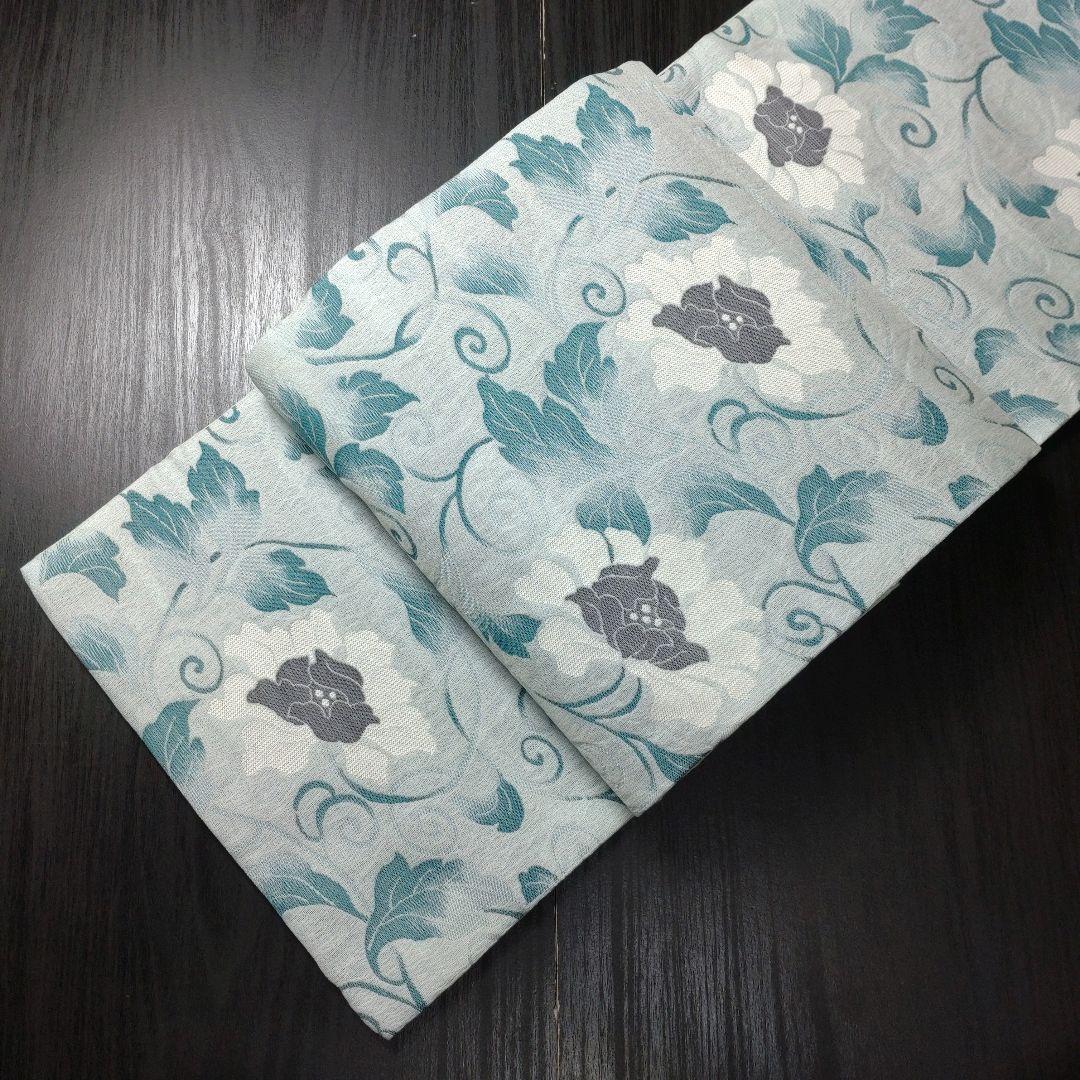 正絹 袋帯 六通柄 よろけ織 唐草 極上 逸品 C9930597 オンライン