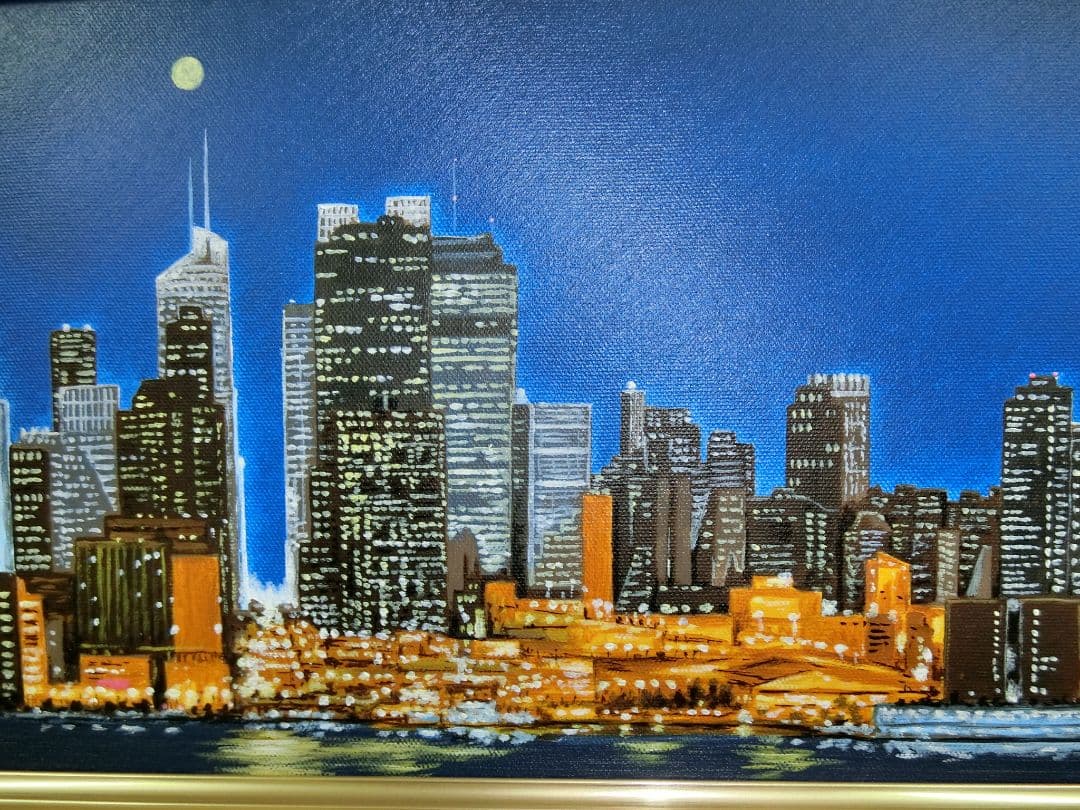 【ART】ニューヨーク摩天楼(朝隈敏彦真筆)WF3号